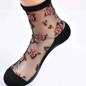 Sexy fishnet Women Lace Ruffle Soft Comfy Sheer Si